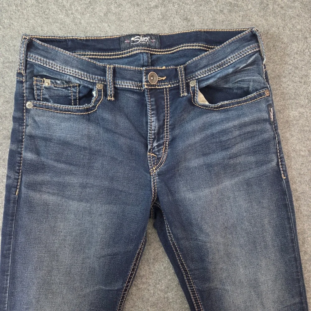 Silver Jeans Co Grayson Jeans Mens 33x32 Dark Wash Straight Leg Stretch Denim